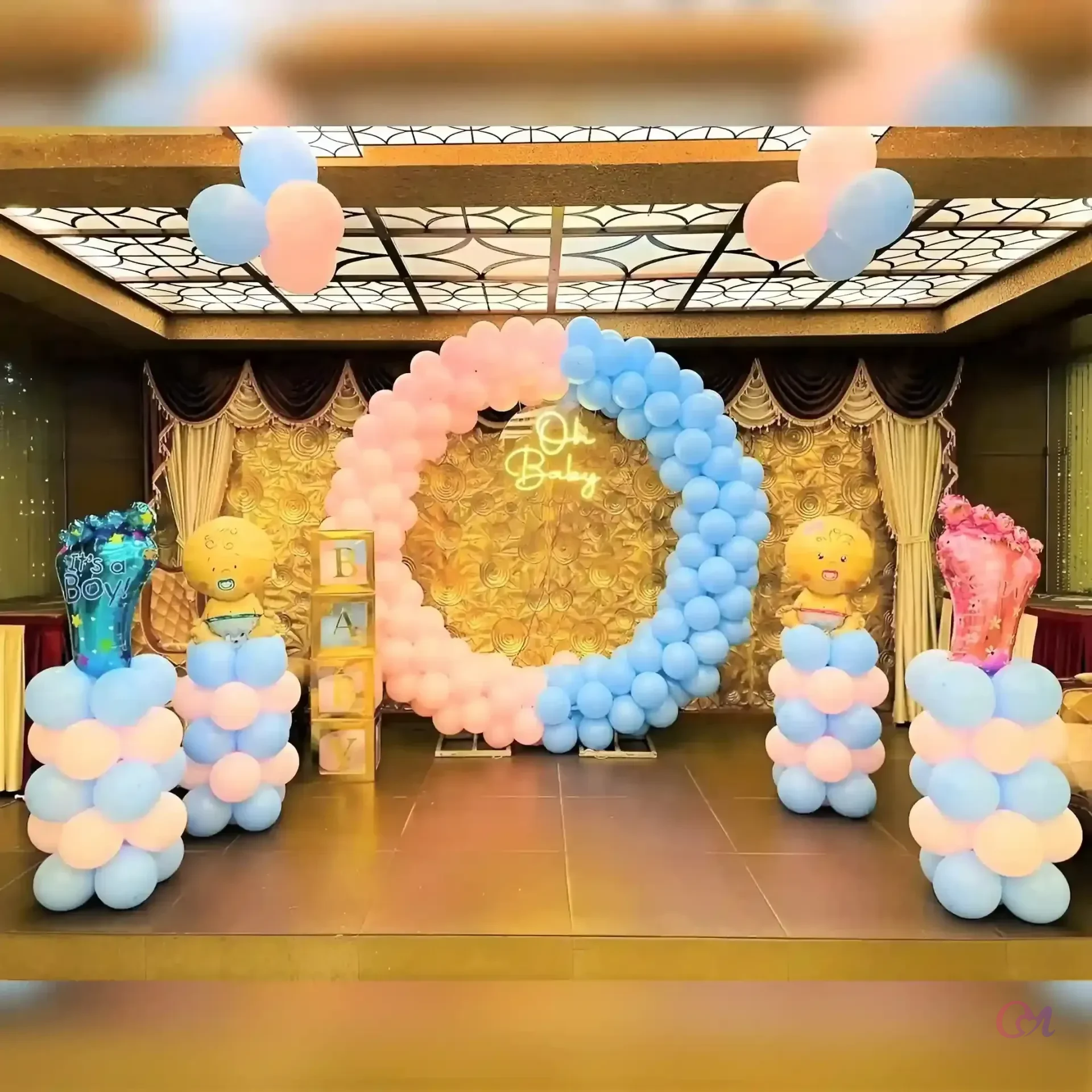 Baby Shower Ring Arrangement Setup