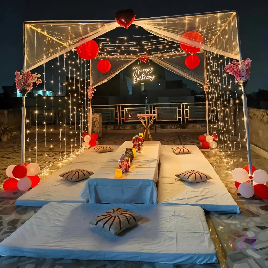 Romantic Terrace Anniversary Candlelight Decoration