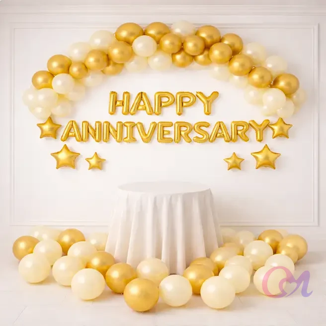 Golden Anniversary Balloon Decor