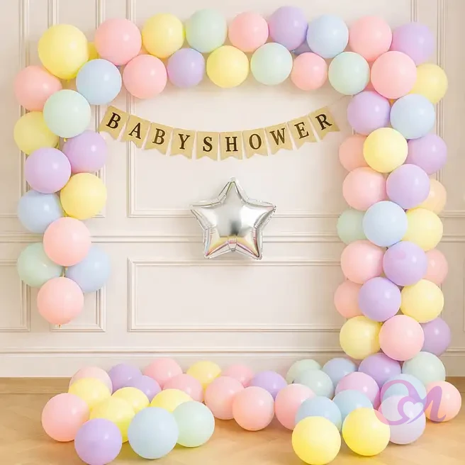 Pastel Multicoloured Baby Shower Balloon Décor