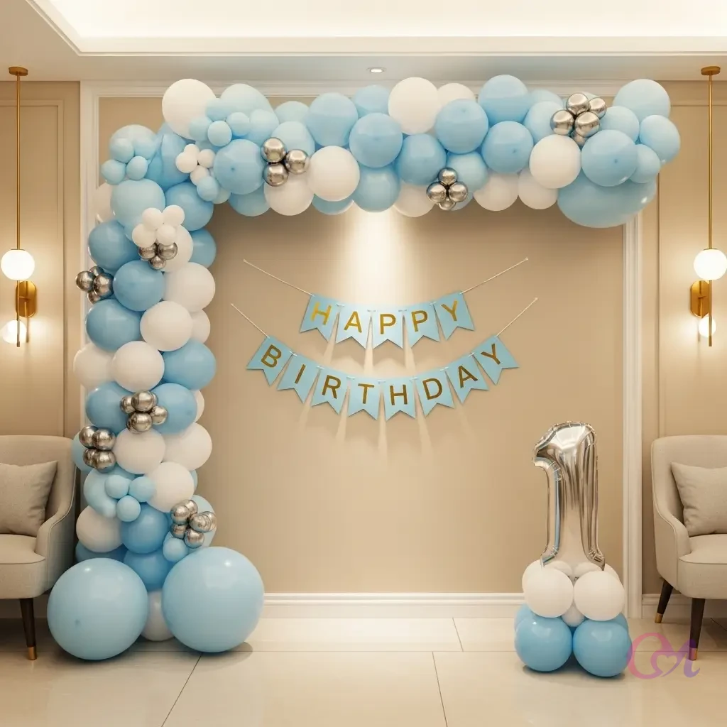 Luxury Baby Boy Balloon Setup