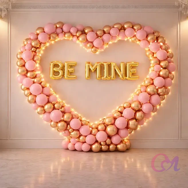 Be Mine Glowing Heart Balloon Frame