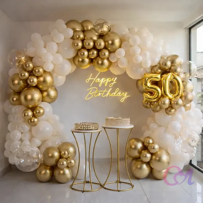 Golden Milestone Birthday Decor image 3