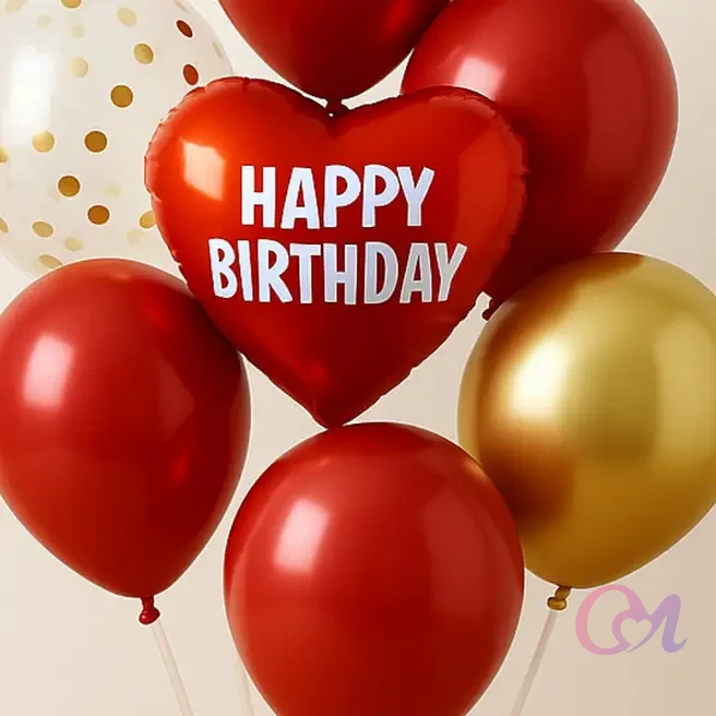 Red N Gold Birthday Balloon Stand image 4