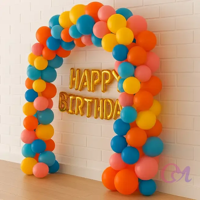 Pastel Chrome Birthday Balloon Arch image 3