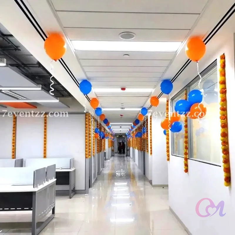 Blue White Theme Office Decoration image 2