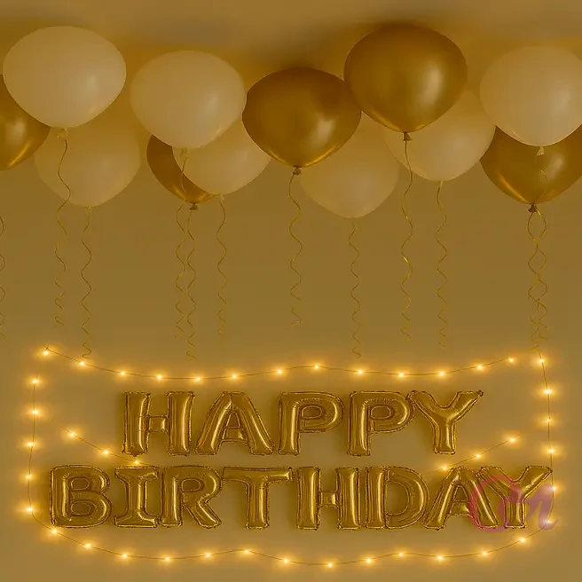 Warm Glow Birthday Celebration Balloon Decor image 3
