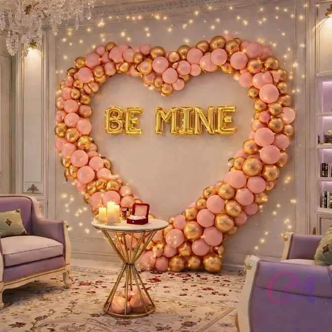 Be Mine Glowing Heart Balloon Frame image 2