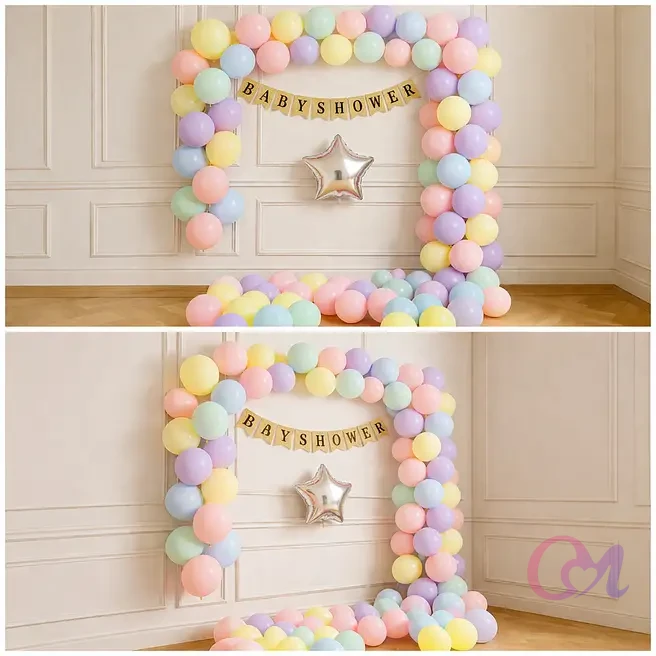 Pastel Multicoloured Baby Shower Balloon Décor image 3