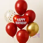 Red N Gold Birthday Balloon Stand image 3