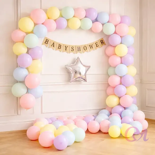 Pastel Multicoloured Baby Shower Balloon Décor image 2