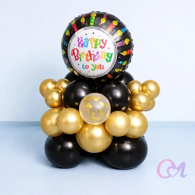 Midnight Gold Birthday Balloon Decor image 2