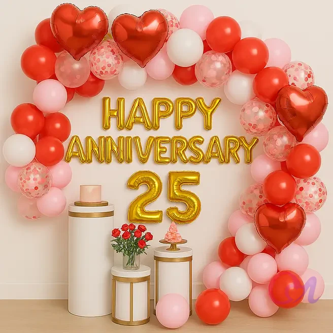 Happy Anniversary Numeric Balloon Decor